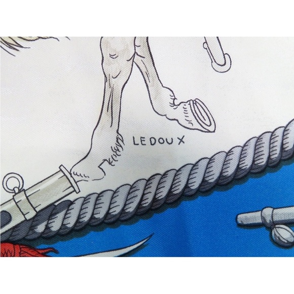 Hermes Blue Marine Scarf - Picture 10 of 11